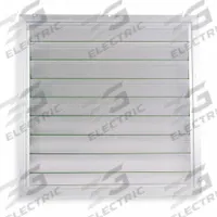 50.75"H-W 4.5"L Alu Intake Shutter Dampr: For 48 in Fan, Single Panel, 50 3/4 in H, 50 3/4 in W (MPN 4YN19). Key specifications — Airflow Direction: Horizontal; Blade Type: Flat Blade; Brand: DAYTON; Maximum Air Velocity: 2250 fpm; Mounting Position: Vertical.