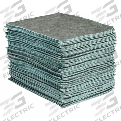 BRADY SPC ABSORBENTS Sorbent Pad: 40 oz Volume Absorbed Per Pad, Cellulose, Perforated, Box - Recycled-Content Sorbent Pads