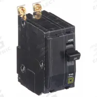 SQUARE D Miniature Circuit Breaker: 20 A, 120/240V AC, Single Phase, 10kA at 120/240V AC, 2 Poles (MPN QOB220HID). Key specifications — Phase: Single; Amps: 20 A; AC Voltage Rating: 120/240V AC; Max. AIR Rating: 10kA at 120/240V AC; For Use With: Square D NQOD Panelboards; Brand: SQUARE D.