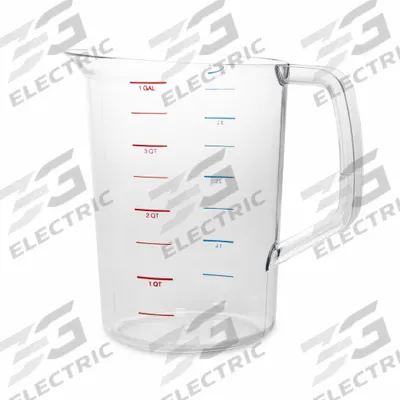 RUBBERMAID COMMERCIAL PRODUCTS Measuring Cup: Dry/Liquid, 4 qt Capacity, Polycarbonate - Plastic Measuring Cups