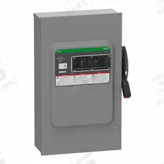 SCHNEIDER Safety Switch: Fusible, 200 A, Three Phase, 600V AC/DC, Galvanized Steel, Indoor/Outdoor (MPN VH364NR). Key specifications — Brand: SCHNEIDER.