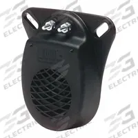ECCO Vehicle Backup Alarm: Fixed, Tonal, 97 dB Max Sound Level, 12V DC, 97 dB Min Sound Level, Black (MPN 210). Key specifications — Alarm Tone Type: Tonal; Mount Type: Bolt; Connector Type: 8-32 Uni Stud Connector; Brand: ECCO; SAE Type Rating: Type C; Operating Voltage: 12V DC.