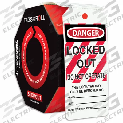 ACCUFORM Danger Tag By The Roll: Danger, Locked Out Device, Polyolefin, Add Notes/Date/Sign - Safety