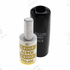 POLARIS Compression Pin Terminal: 400 kcmil Pin Size, Offset Pin Orientation (MPN PTO-600). Key specifications — Brand: POLARIS; For Conductor Material: Aluminum.