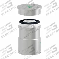 SCHNEIDER ELECTRIC Tower Body: Tower Light Base, For XVU, 3 5/16 in Overall Ht, 2 3/8 in Overall Dia (MPN XVUC21BQ). Key specifications — attr1056662: SCHNEIDER; attr1056663: XVU; attr1056670: Silver; attr1056672: IP65; attr1056675: Threaded Mount; attr1056661: XVUC21BQ; attr1056673: Top Cover.