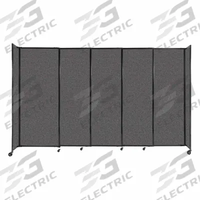 VERSARE Room Divider: 5 Panels, Opaque, Charcoal Gray Panel, 82 in Overall Ht - Bullet-Resistant Room Dividers