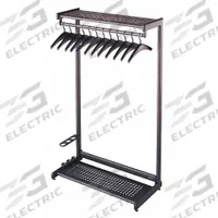 QUARTET Garment Rack: Rod Design (No ) Hooks, 1 Rod Rods, 61 1/2 in Overall Ht, 48 in Overall Wd (MPN 20224). Key specifications — Color: Black; Finish: Powder Coated; Material: Steel; Foot Type: Leveling Feet.