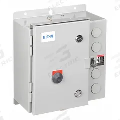 EATON NEMA Magnetic Motor Starter: Non-Reversing, 3 Poles, NEMA Size 2, 45 A, 120V AC Coil (MPN ECN0522AAA-R63/D). Key specifications — attr211388: EATON; attr951451: 1NO/1NC; attr951453: 110/120V AC; attr951489: Three; attr984425: 1NO/1NC; attr984429: Pilot Light; attr997361: None (Not Applicable to Electronic Overloads).