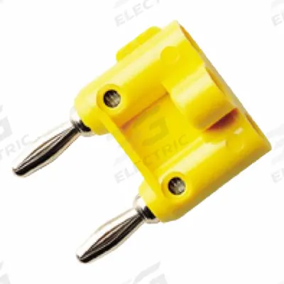 POMONA Banana Plug: 1 1/2 in Lg, 15 A Max Current Measurement - Miniature Double Banana Shorting Bar Plugs