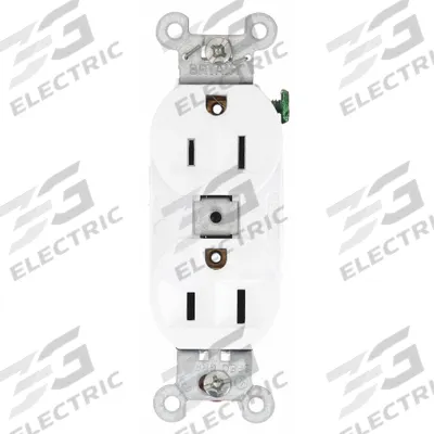 BRYANT Receptacle: Duplex, 5-15, White, 125V AC, 15 A, 2 Pole / 3 Wire (MPN 5262BW) - General Purpose Receptacles