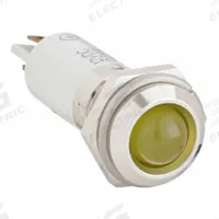APPROVED VENDOR Raised Panel Light: 12 mm Panel Mounting Hole Dia, LED, Yellow, Raised Head, M12 (MPN 24M110). Key specifications — Brand: APPROVED VENDOR; Electrical Connection: 0.11 Male Quick Disconnect.