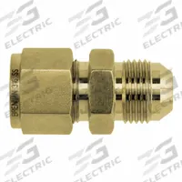 BRENNAN INDUSTRIES Compression Fitting Union: 3/8 in OD x 3/8 in OD Size, Tube x Flared, Brass (MPN N2402-06-06-B). Key specifications — Compatible Fitting Brands: Parker A-LOK; Brand: BRENNAN INDUSTRIES; Series: N2402.