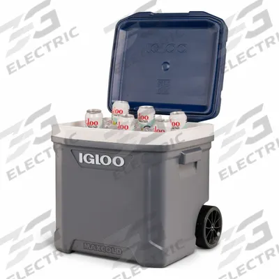 IGLOO Chest Cooler: Gray, 98 Cans, 62 qt Cooler Capacity - Standard Chest Coolers