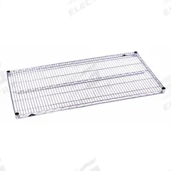 METRO Wire Shelf: 48 in x 36 in, 5 Shelves, Split Sleeve, 800 lb Load Capacity, Dry, NSF Approved (MPN 3648NC-5). Key specifications — NSF Approved: Yes; Recommended Environment: Dry; Material: Steel; Brand: METRO; Color: Silver; Finish: Chrome; NSF Approval: NSF Approved.