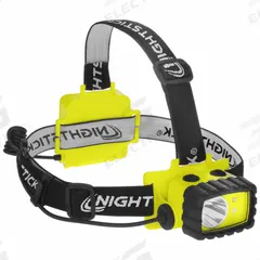 Safety-Rated Headlamp: 190 lm, 12 hr Run Time at Max. Brightness, 120 m Max Beam, 4 Light Outputs (MPN XPP-5458G). Key specifications — Brand: NIGHTSTICK; Battery Requirements - Broad: Includes 3 AA.