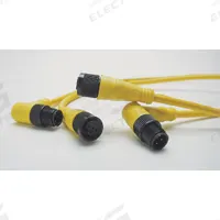 Cordset: M12 Male Right Angle X Bare Wire, 4 Pins, Yellow, PVC, 5 m Cable Lg, 4 A Max Current (A) (MPN 804007A09M050). Key specifications — Cable Jacket Color: Yellow; End 1 Gender: Male; End 1 Mounting Orientation: Right Angle; End 2 Connection Type: Bare Wire; IP Rating: IP68; Brand: BRAD HARRISON; NEMA Rating: 6P; Wire Size: 22 AWG.