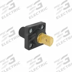 Single Pole Receptacle: Black, Straight Taper Nose Mating, Half Round with Tapped Hole Termination (MPN 16R20-UE). Key specifications — Series: 16; Receptacle Gender: Female; Brand: LEVITON.