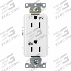 LEVITON Decora Plus Duplex Receptacle Outlet: Duplex, 5-15, White, 125V AC, 15 A, 2 Pole / 3 Wire (MPN WDR15-W)