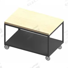 DURHAM MFG Workbench: Fixed Ht, Butcher Block, 48 in x 24 in, 1,200 lb Overall Load Capacity (MPN HMT-2448-2-MT-95). Key specifications — Assembly: Fully Assembled; Wheel Material: Polyurethane; Frame Material Finish: Powder Coated; Mobility: Casters; Height Adjustability: Fixed Height; Frame Construction: Welded Only; Brand: DURHAM MFG; Caster Mount Type: Plate.
