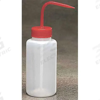 DYNALON Wash Bottle: 250 mL, No Imprinting, Red, Wide, Std Spout Spout, Colorless - Wide Mouthed Standard Spout Wash Bottles