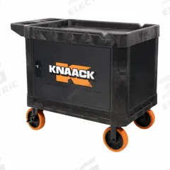 KNAACK Utility Cart: 750 lb, 46 in L x 27 in W x 37 in H Overall Dim, Black, Ergonomic (MPN KAT-01-BK). Key specifications — Includes: Bottom Tray; Brand: KNAACK.