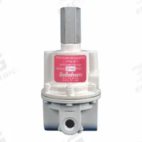 BELLOFRAM Compressed Air Regulator: Type 70, 960129000, 1/4 in NPT Female, Relieving, 0 psi to 2 psi. Key specifications — attr1284808: 960129000; attr1284810: Knob; attr1284819: Aluminum; attr1284840: Through-Panel Mount; attr1284851: Relieving; attr1284852: Nitrile.