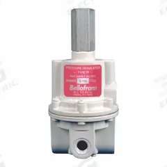 BELLOFRAM Compressed Air Regulator: Type 70, 960129000, 1/4 in NPT Female, Relieving, 0 psi to 2 psi. Key specifications — attr1284808: 960129000; attr1284810: Knob; attr1284819: Aluminum; attr1284840: Through-Panel Mount; attr1284851: Relieving; attr1284852: Nitrile.