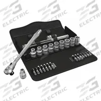 WERA Socket Wrench Set: 1/2 in Drive, 28 Piece, 6-Point, SAE, 3/8 in to 13/16 in (MPN 05004081001). Key specifications — attr1224269: 1/2 in; attr1204638: Drive Tools Included; attr1227399: Zyklop; attr1204650: 3/8 in to 13/16 in; attr1204658: 10 Fixed Head Sockets; attr1204673: Socket Bits Not Included; attr1204681: Wrenches Not Included; attr1204688: WERA.