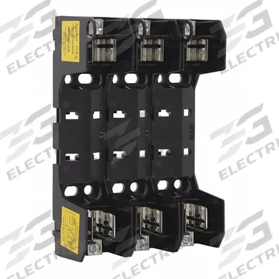 BUSSMANN Fuse Block: Open Block Design, 3 Pole, 600 V AC, Box Lug - Fuse Blocks for UL Class RK1 & RK5 Fuses