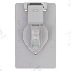 BELL Weatherproof Cover: Die-Cast Zinc, Outdoor Receptacles, 1 Gangs, 4 9/16 in Overall Ht, 3R, Gray (MPN 5155-0). Key specifications — Brand: BELL; Color: Gray; Compatible with Product Type: Outdoor Receptacles; Mounting Orientation: Vertical.