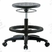 Stool: Polyurethane, Ht Range 17 3/4 in to 25 1/2 in, 13 in Seat Wd, 13 in Seat Dp, 0 Glides, Black (MPN IPMBSO-RG-BF-RC-BLK). Key specifications — Brand: APPROVED VENDOR; Foot Support: Yes; Base Material: Fiberglass; ESD-Safe: Not ESD Safe; Number of Casters: 5.
