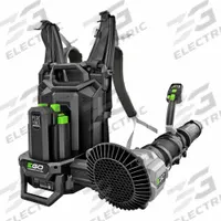 EGO Backpack Blower: Cordless, 1,100 cfm Max Air Flow, 190 mph Max Air Speed, 65 dB or Less, 65 cc (MPN LBPX1100). Key specifications — Brand: EGO; Manufacturer Part Number: LBPX1100.