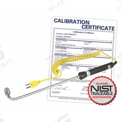 REED INSTRUMENTS Probe,Type K,Surface,Nist Cert: -58°F to 932°F /-50°C to 500°C, 7.9 in Probe Lg (MPN R2930-NIST). Key specifications — Brand: REED INSTRUMENTS; Accuracy: ±3.96 °F @ -58 to 560 °F; Handle Type: Straight.