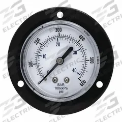 PIC GAUGES Panel-Mount Pressure Gauge: Front Flange, 0 psi to 600 psi, 2 1/2 in Dial, Center Back (MPN 104D-258K). Key specifications — Accuracy: ±3-2-3%; Brand: PIC GAUGES; Vibration Resistance Properties: None; Gauge Wetted Parts: Copper.