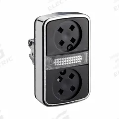 SCHNEIDER ELECTRIC Multihead Operator: Illuminated, 3 Button, Flush Profile, 22 mm Mounting Size (MPN ZB4BW7A9). Key specifications — Brand: SCHNEIDER; Action: Momentary/Momentary/Momentary; Series: XB4; Push Button Material Type: Metallic.