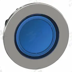 SCHNEIDER Flush Push Button: Blue, 30 mm Mounting Size, Metallic, Maintained (MPN ZB4FH063). Key specifications — Brand: SCHNEIDER; Action: Maintained; Series: XB4; Push Button Material Type: Metallic.