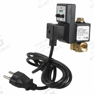 SPEEDAIRE Timed Electric Auto Drain Valve: 1/8 in NPT Pipe, 1/8 in Drain, 0.75 gpm
