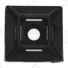 3M Cable Tie Base: 0.21 in Slot Wd, 0.06 in Slot Ht, 0.74 in L x 0.74 in W x 0.22 in H, 500 PK (MPN CTB75X75BKA-C). Key specifications — For Use With: Miniature, Intermediate and Standard Cable Ties; Size: 0.74 in L x 0.74 in W x 0.22 in H; Color: Black; Brand: 3M.