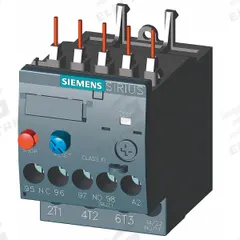 SIEMENS Overload Relay: Thermal Protection, 3 Poles, 1NO/1NC, Frame Size S00, 0.45 A – 0.63 A (MPN 3RU21160GB0). Key specifications — Brand: SIEMENS; Auxiliary Contact Form: 1NO/1NC; Compatible Contactor Series: SIRIUS; Terminal Connection Type: Screw Terminals; Frame Size: S00; Maximum Voltage Rating: 690V AC; Phase Loss Sensitivity: No; Thermal Units Required: None (Relay Includes Integrated Bimetallic Elements).