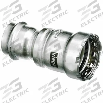 VIEGA MEGAPRESS Crimp Coupling Fitting: 3/4 in Pipe x 3/4 in Pipe Size, Press-fit x Press-fit - Stainless Steel Press Fittings