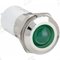 APPROVED VENDOR Raised Panel Light: 16 mm Panel Mounting Hole Dia, LED, Green, Raised Head, M16 (MPN 24M150). Key specifications — Brand: APPROVED VENDOR; Electrical Connection: 0.11 Male Quick Disconnect.