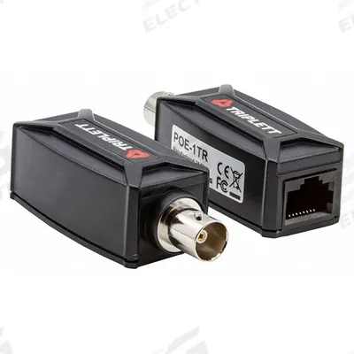 TRIPLETT IP Extender for Coax: 2 Ports, Black, BNC Male/RJ45 Female, Video/Audio Extender - A-V Extenders