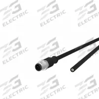 Sensor Cable: M12 Male Straight X Free End, 8 Pins, Black, PUR, 5 m Cable Lg, 2 A Max Current (A) (MPN 142MEA10050). Key specifications — Cable Jacket Color: Black; End 1 Gender: Male; End 1 Mounting Orientation: Straight; End 2 Connection Type: Free End; IP Rating: IPX7; Brand: METZ CONNECT; Wire Size: 22 AWG/32 AWG; Cable Jacket Material: PUR.