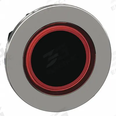 SCHNEIDER Flush Push Button: Red, 30 mm Mounting Size, Metallic - Illuminated Flush-Mount Push-Button Operators