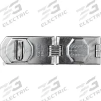 ABUS Hasp: Steel, 45 mm Ht, 6 1/8 in Lg, 229 mm Wd (MPN 1191). Key specifications — Brand: ABUS; Material: Steel.