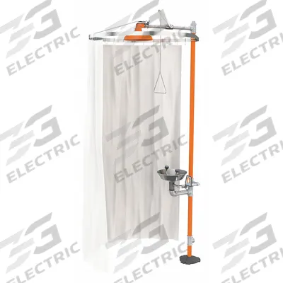 GUARDIAN EQUIPMENT Privacy Curtain: For Use With Shower/Shower with Eyewash, White - Shower Curtains & Enclosures