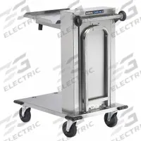 CARLISLE DINEX Tray Dispenser Cart: 100 Trays, 37 3/4 in Overall Ht, 22 3/4 in Overall Lg, Open (MPN DXPIDT1C1418). Key specifications — Manufacturer Part Number: DXPIDT1C1418; NSF Certified: Yes; Caster Type: (1) Swivel; Enclosed/Open/Partially Enclosed: Open; For Use With: 14 in x 18 in Trays; Material: Stainless Steel; Color: Silver; Product Type: Tray Dispenser Cart.