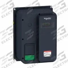SCHNEIDER Variable Frequency Drive: In Phase Single, Out Phase Single, 3/4 hp, No Bypass, Compact (MPN ATV320U06M2W). Key specifications — Style: Compact; Color: Black/Green; Output Phase: Single.