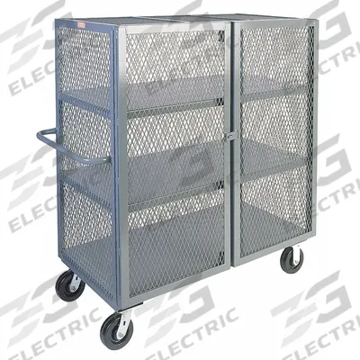 JAMCO Security Cart: 3,000 lb, 48 in L x 36 in W Self, 54 in L x 40 in W x 57 in H Overall Dim - Welded Mesh Security Carts