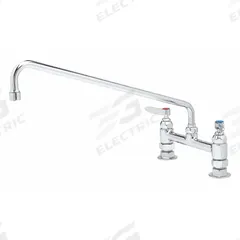 T&S BRASS Low Arc Laundry Sink Faucet: Brass, Centerset, Deck, 2 Mounting Holes, 18.39 gpm Flow Rate (MPN B-0220). Key specifications — Brand: T&S BRASS.